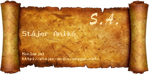 Stájer Anikó névjegykártya